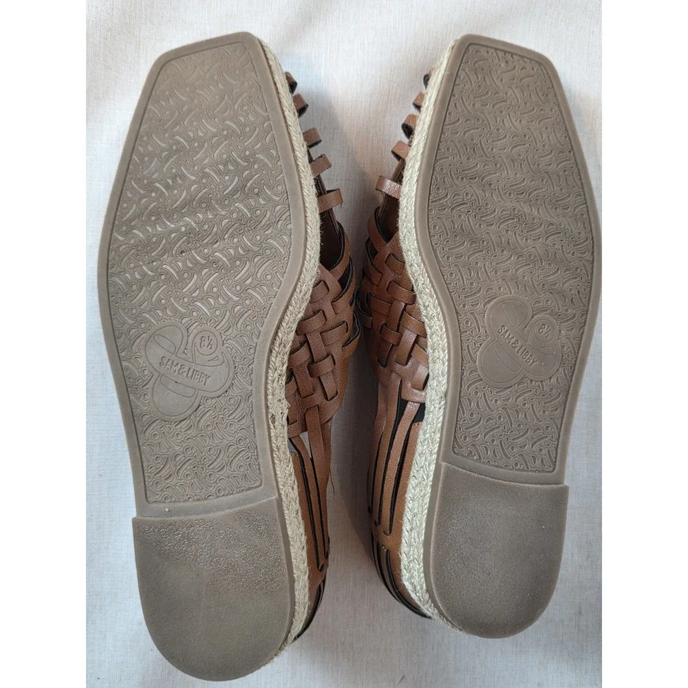 Sam & Libby Women's Asha Espadrille Saddle Slip On Shoes Brown Size 8.5